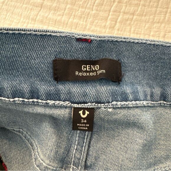 True Religion Jeans Mens 34 Blue Denim Pants Geno Relaxed Slim NWT $159 - Picture 7 of 13